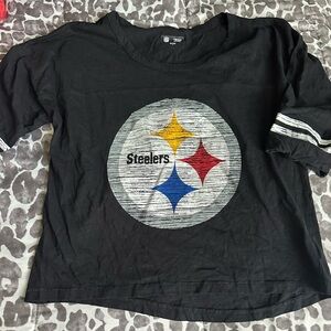 Pittsburgh Steelers official NFL crop tee sz LG